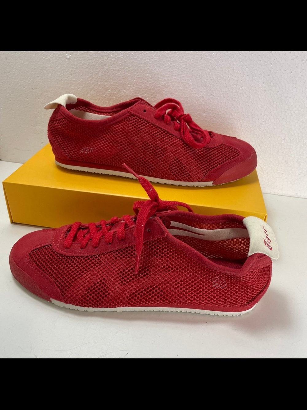 Onitsuka Tiger by Asics Red Mesh Lace-Up Sneakers